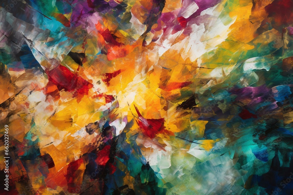 Captivating abstract artwork with multicolored canvas texture. Generative AI