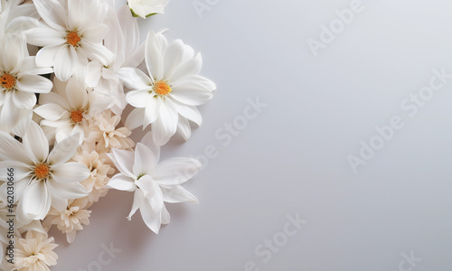 White Flowers On A Light Background