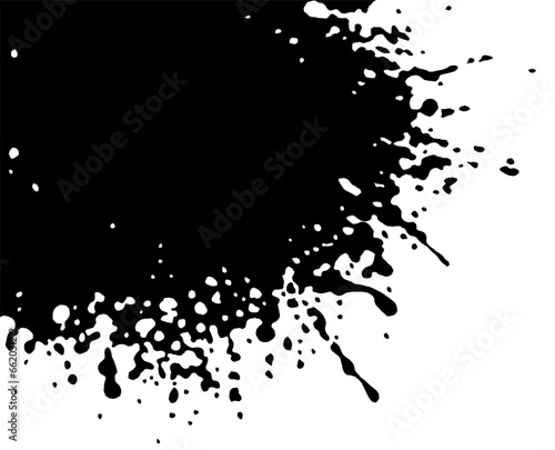 Black liquid is dripping. Paint dripping on a white background. Black paint drips. Grunge texture. Templates for design, banners, creativity.