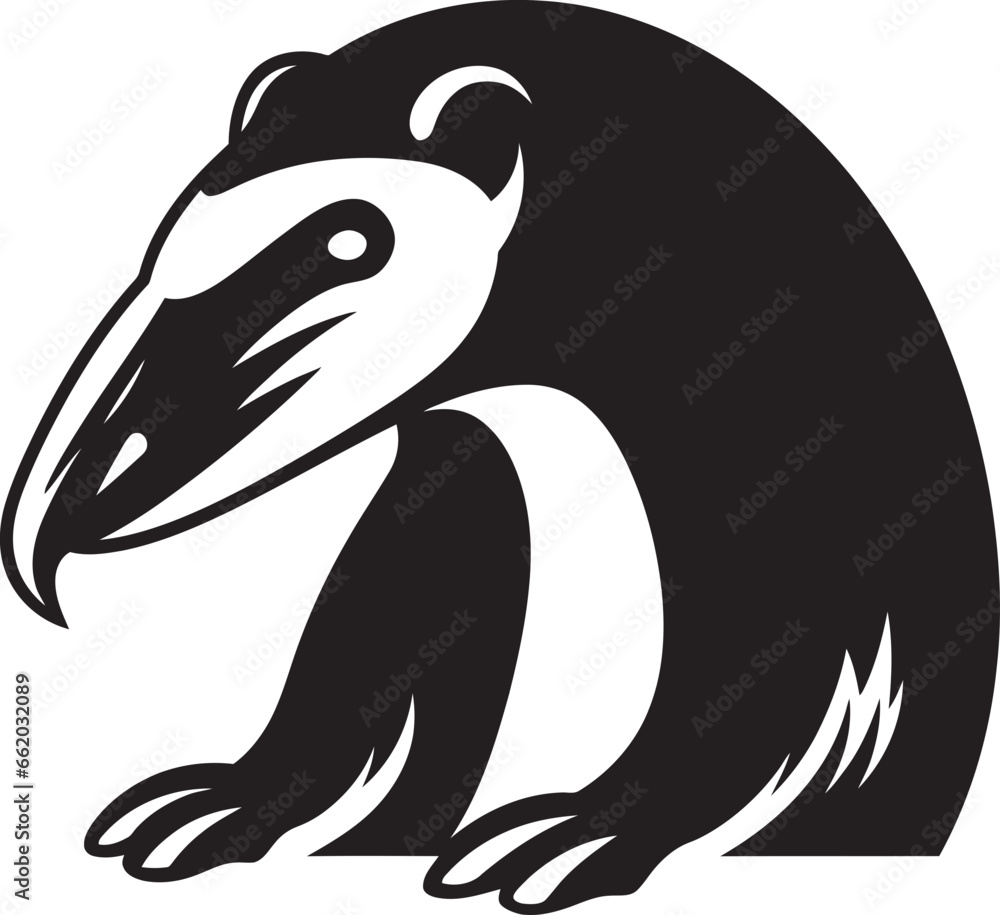 Obraz premium Elegance in Simplicity Black Anteater Vector Logo Artistic Mastery Black Vector Anteater Symbol