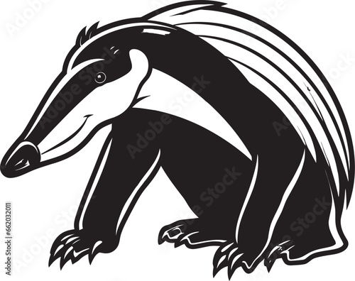 Sleek Black Vector Anteater Icon Logo A Modern Masterpiece Elegant Anteater Emblem Black Vector Logo Design