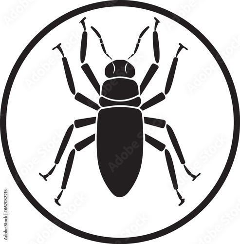 Bold and Beautiful Black Vector Aphid Emblem Aphid Precision in Black Vector Logo Mastery