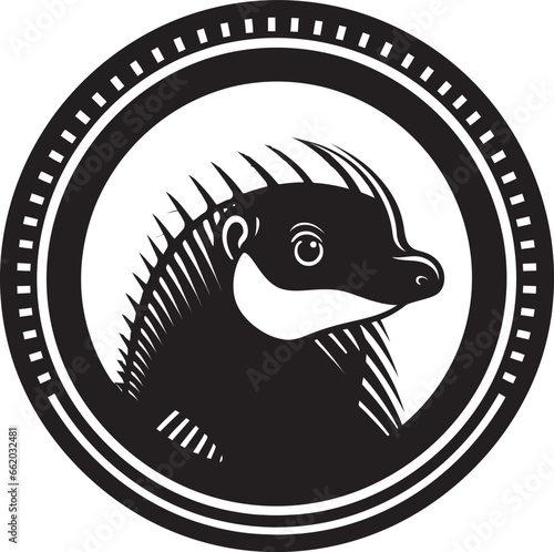 Graceful Black Armadillo Logo A Masterpiece in Vector Art Minimalist Armadillo Logo Vector Elegance in Black