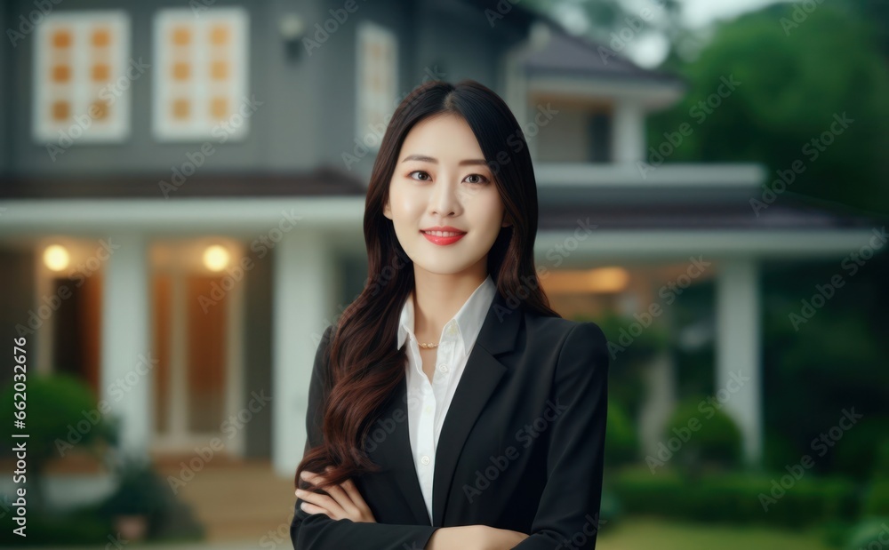 Asian Woman Real Estate Agent Professional Concept Generative AI Asian Woman Real Estate Agent Professional Concept Generative AI