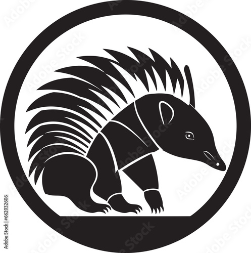 Bold and Graceful Armadillo in Black Noir Armadillo Emblem A Symbol of Power