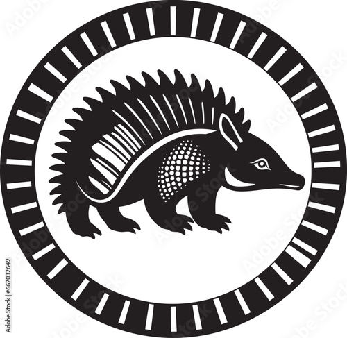 Intricate Noir Artistry Armadillo in Black The Elegance of Shadows Black Armadillo Icon