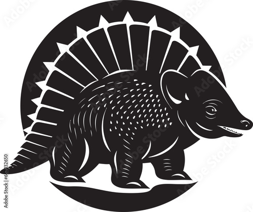 Majestic Resilience Noir Armadillo Emblem Sculpted Beauty Black Armadillo Symbol