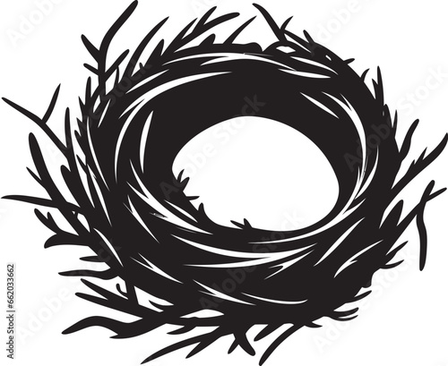 Crafted Comfort in Black Bird Nest Icon Nest of Elegance Noir Bird Nest Logo