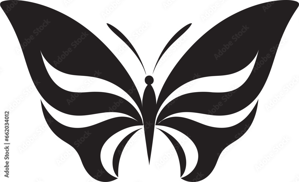 Noir Elegance Takes Wing Butterfly Logo Artistic Simplicity Butterfly Symbol in Black