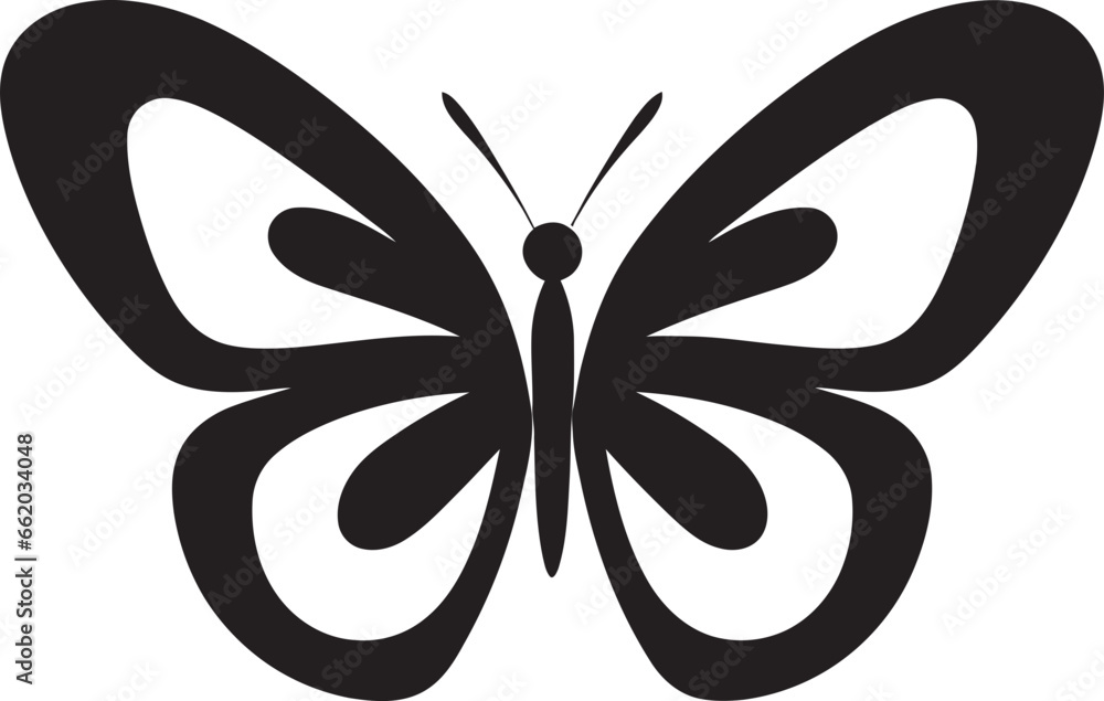 Elegant Flight Black Vector Emblem Noir Butterfly Icon A Modern Beauty Elegant Flight Black Vector Emblem Noir Butterfly Icon A Modern Beauty