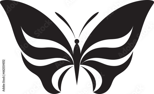 Noir Elegance Takes Wing Butterfly Logo Artistic Simplicity Butterfly Symbol in Black