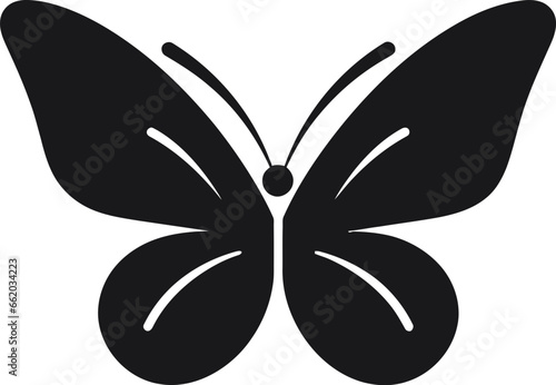 Graceful Flutter Black Vector Butterfly Symbol Artistic Flight Elegant Butterfly Symbol