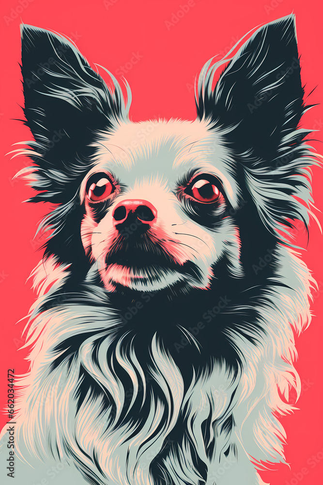 Artistic image of a dog, colorful and modern poster Artistic image of a dog, colorful and modern poster