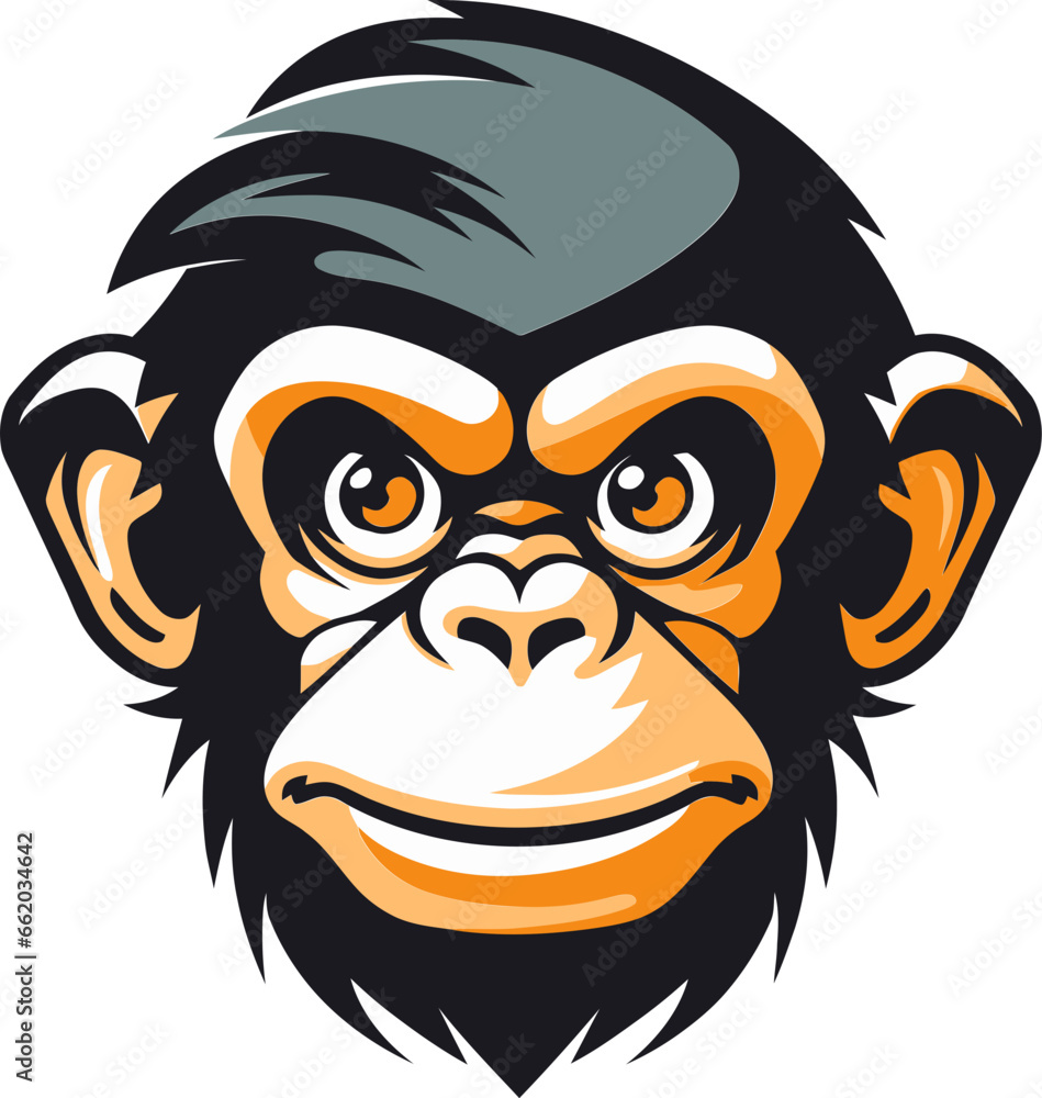Ape Majesty in Monochrome Chimpanzee Symbol Wildlife Reflections Black Chimpanzee Emblem