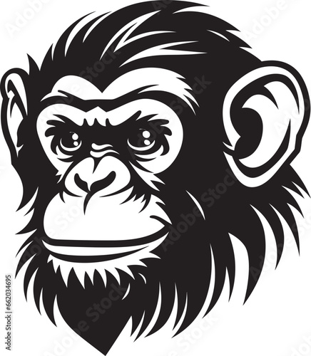 Wallpaper Mural Graceful Wilderness Black Vector Chimpanzee Design The Noble Chimp A Modern Classic in Black Torontodigital.ca