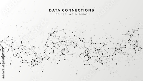 Abstract mesh vector background. Futuristic technology style card. Lines  point  planes in 3d space.