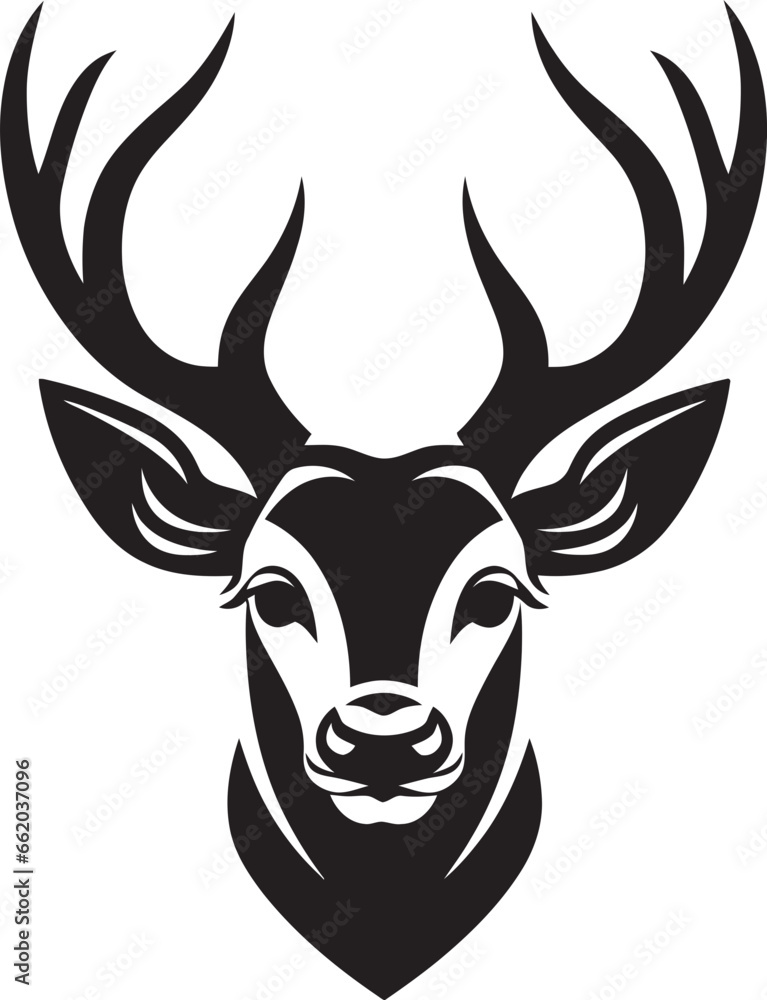 Deer Logo in Noir A Timeless Tribute to the Wild Sleek and Majestic Black Vector Deer Emblem