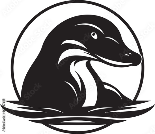 Majestic Platypus Black Vector Aquatic Emblem in Noir Platypus in Shadows A Modern Classic in Black