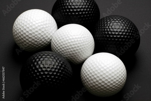 Monochrome golf balls. Generative AI