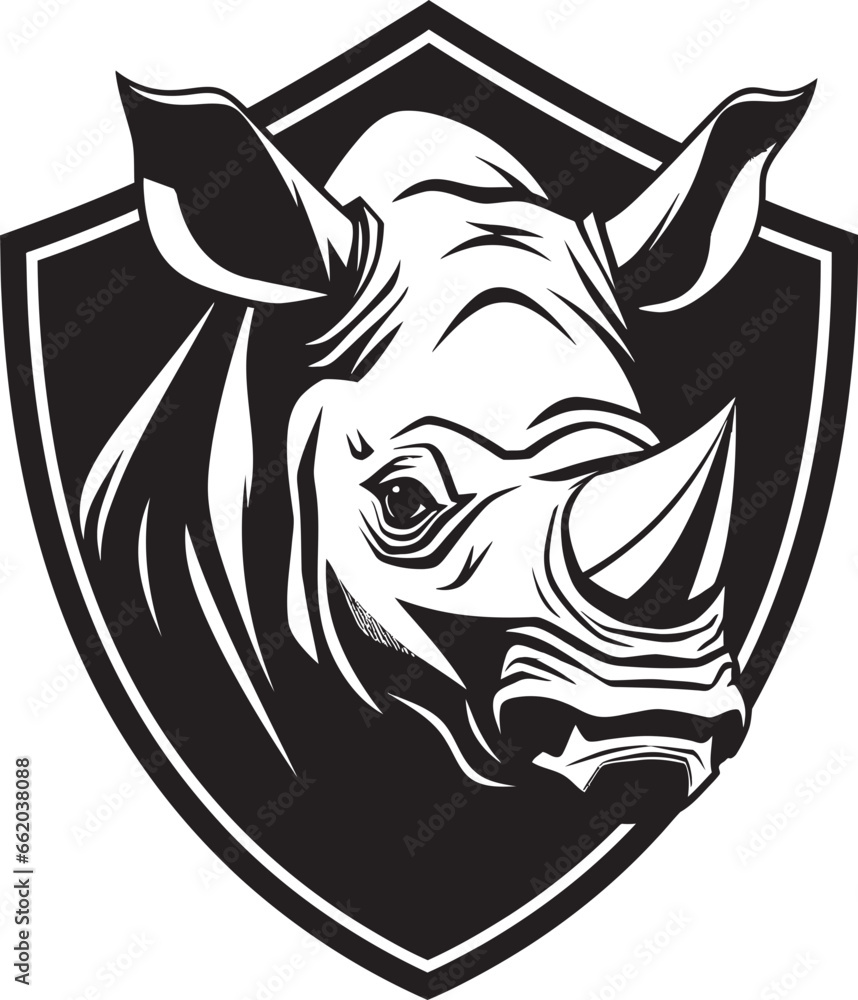 Obraz premium Elegance in Shadows Rhino Icons Tribute to the Wild Symphonic Beauty Black Vector Rhinos Regal Presence