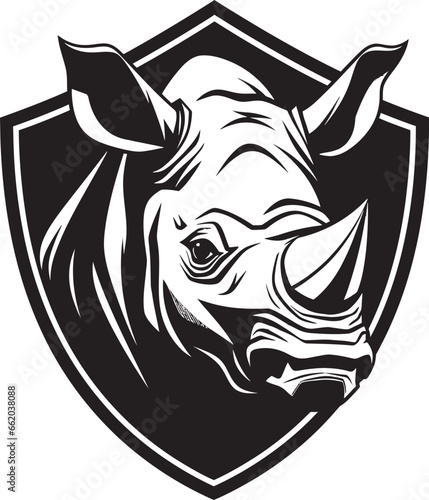 Elegance in Shadows Rhino Icons Tribute to the Wild Symphonic Beauty Black Vector Rhinos Regal Presence
