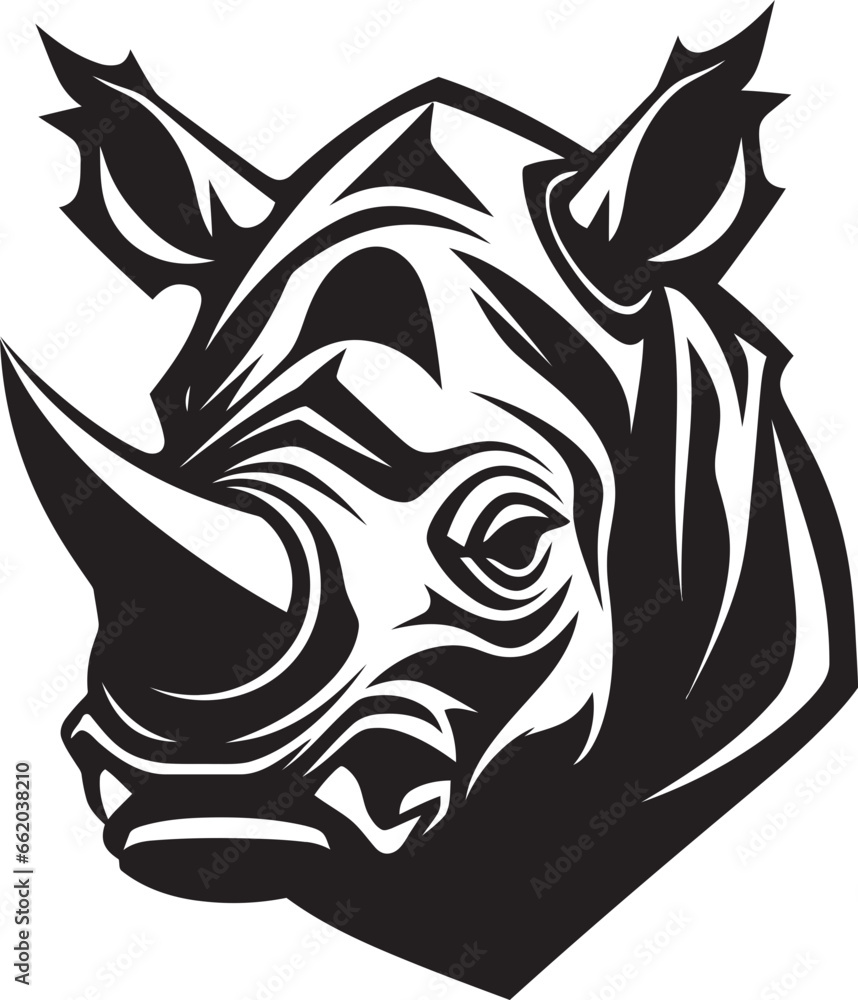 Natures Melody in Monochrome Black Rhino Design Elegance in the Rhinos Serenade Noir Emblems Tribute