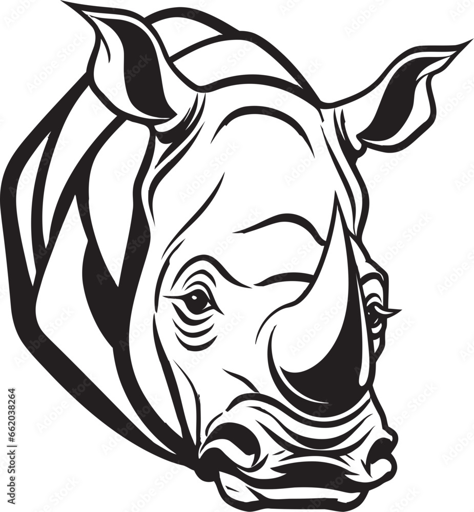 Obraz premium Elegant Rhino Song A Timeless Ode in Noir Majestic Melody Black Rhino Icons Serene Emblem