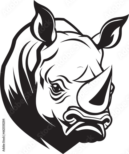 Noir Savannas Melodic Majesty Black Emblem in Commanding Harmony Serenade of Rhinos Black Vector Rhino Logo