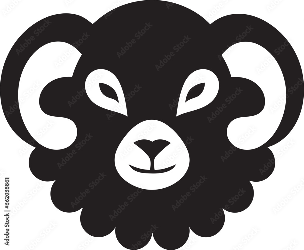 Vector Artistry Ebon Sheep Emblem Graceful Black Flock Woolly Elegance Vector Artistry Ebon Sheep Emblem Graceful Black Flock Woolly Elegance