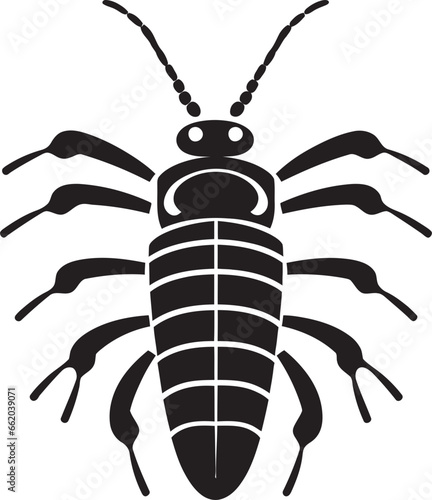 Vector Aquatic Icon Subtle Shimmer Black Beauty of the Deep SilverFish Design