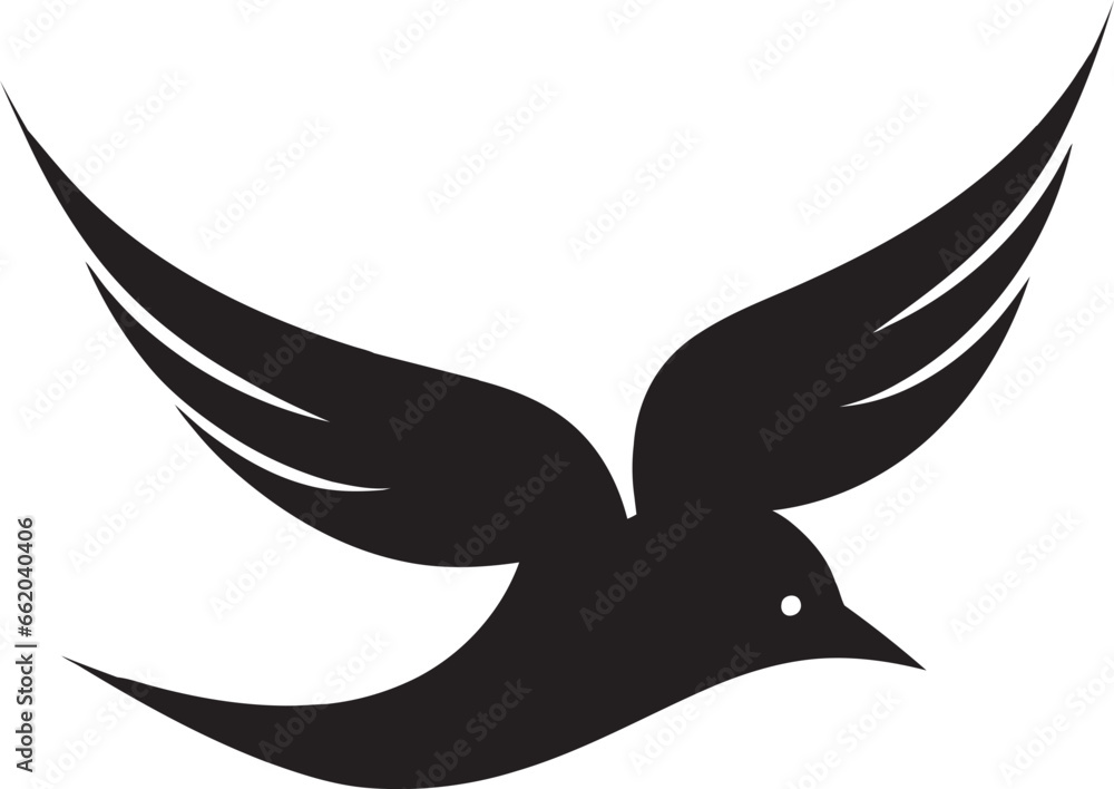 Fototapeta premium Artistic Winged Insignia Aerial Artistry Vector Avian Beauty Dark Delight