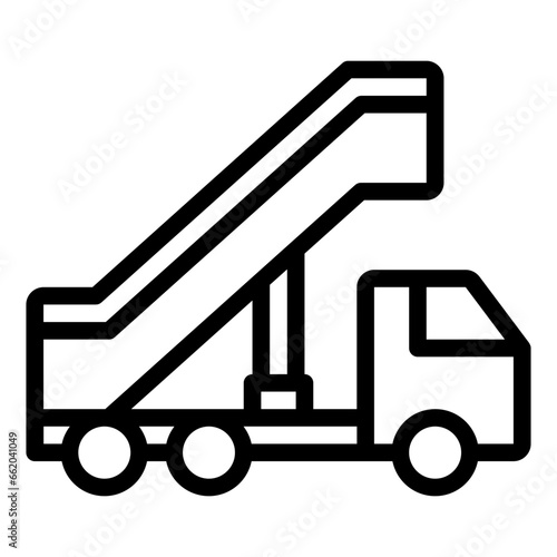 Stair Truck black outline icon