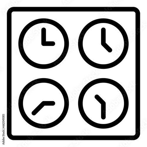 Time Zone black outline icon