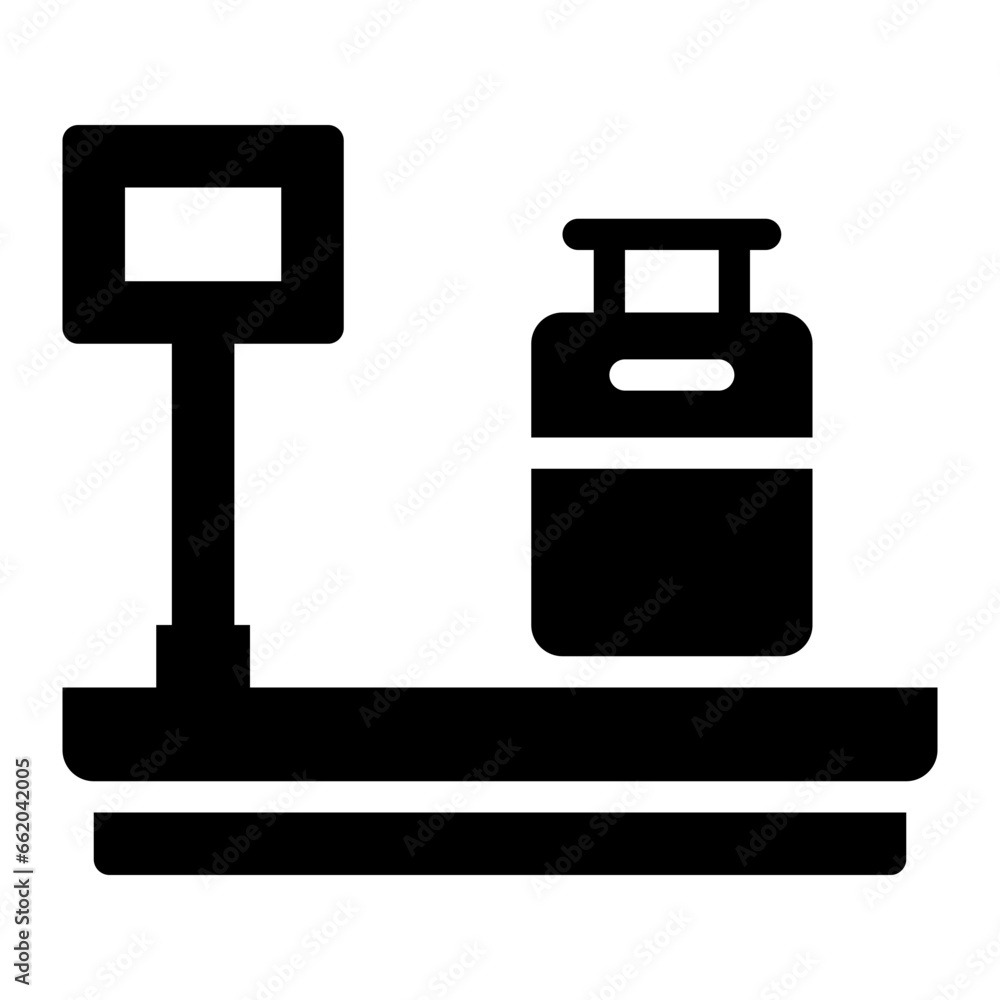 Weight Scale baggage black solid glyph icon Weight Scale baggage black solid glyph icon