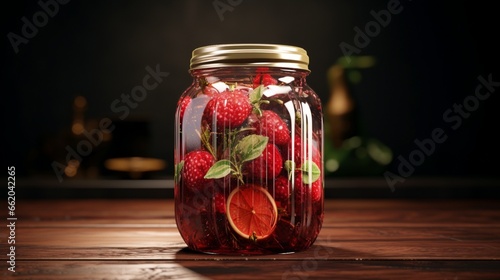 jars of pickled tomatoes and spices