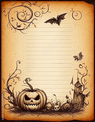 Letter, paper, notepad, halloween style