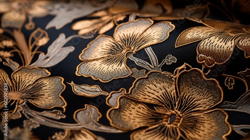 Close-up of jacquard fabric showcasing its intricate design.
