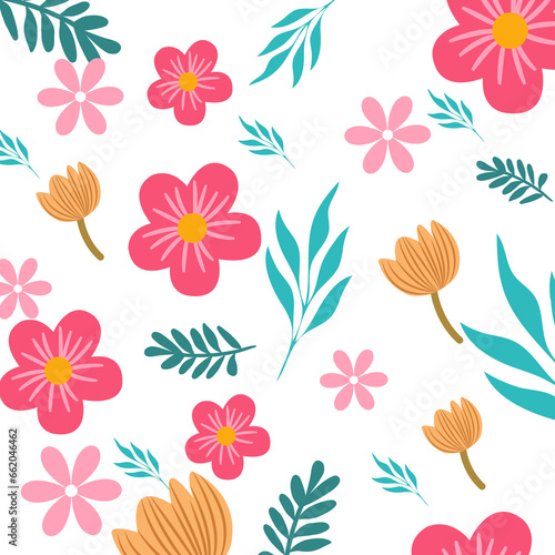 Floral pattern modern spring fashion flower background decor art