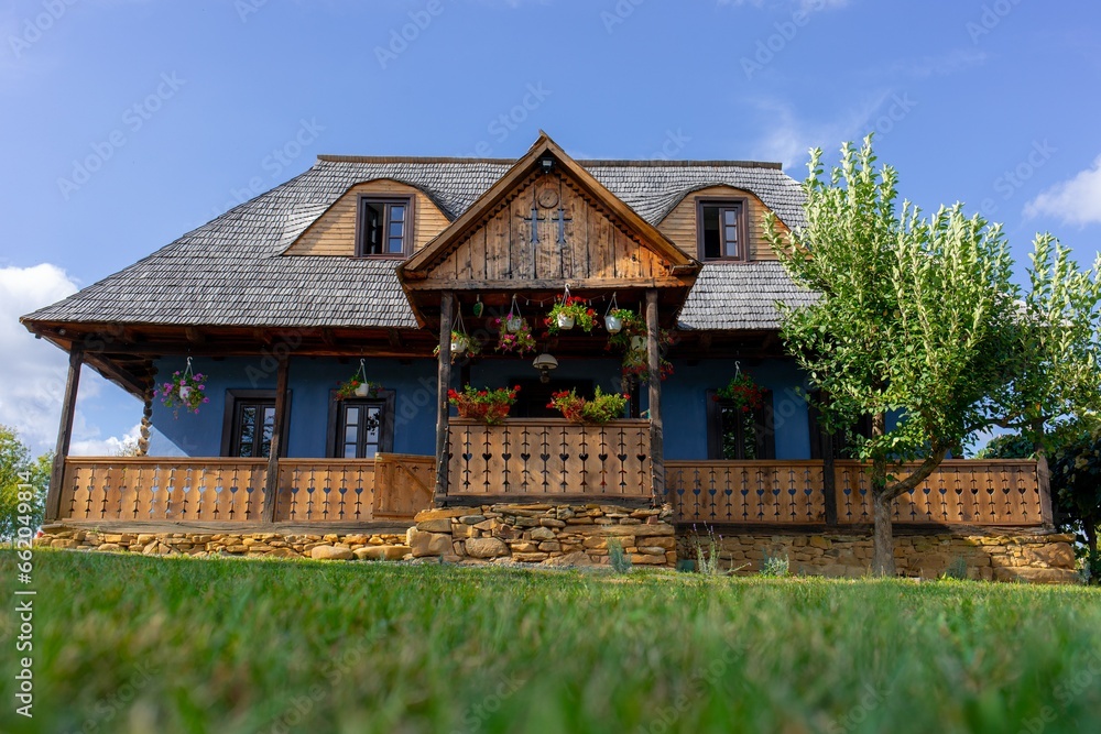 wooden house in the village