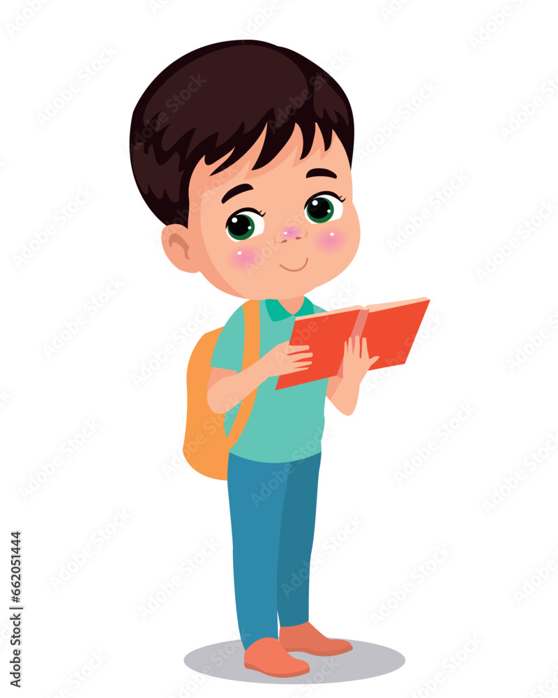 vector illustration of students in different postures vector illustration of students in different postures