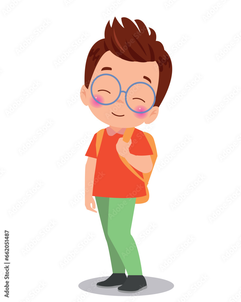 vector illustration of students in different postures vector illustration of students in different postures