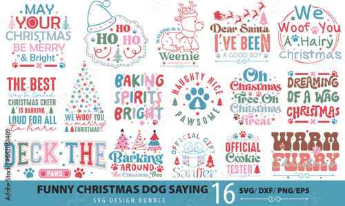 Funny Christmas Dog Saying SVG Bundle
