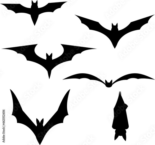 Halloween, flat vector artwork set, bat, moon, bat sets, bucket with eyes, pumpkins. EPS10