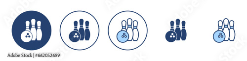 Bowling icon vector. bowling ball and pin sign and symbol.