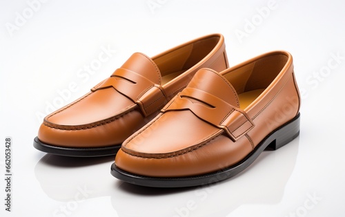 Timeless Men's Penny Loafers on White