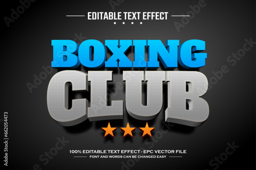 Boxing club 3D editable text effect template