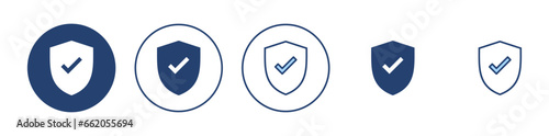 Shield check mark icon vector. Protection approve sign. Insurance icon