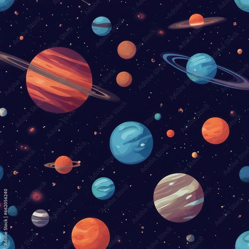 Naklejka premium space planet star galaxy illustration background