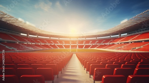 Generate a poster blank mockup for a sports event in a stadium with stadium seating.