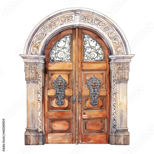old wooden door with knocker